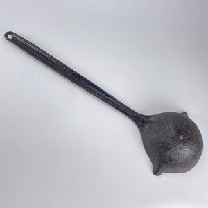 Vintage Hollands Erie PA #5 Cast Iron Blacksmith Smelting Ladle Double Spout